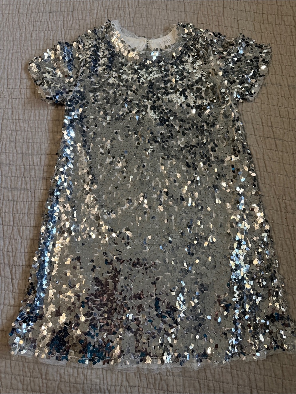 Zara Silver Sequin Kids Dress